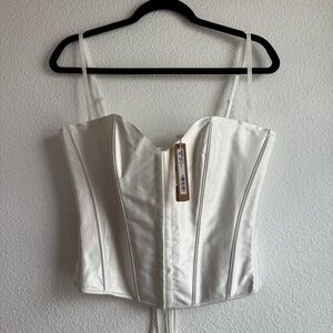 SKIMS Woven Shine Corset – Ivory (L) NWT